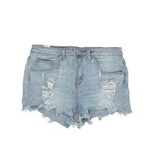 Almost Famous Blue Distressed Jean Shorts